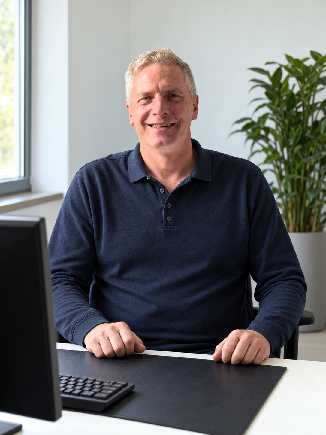 Carsten Beine, Malermeister, an seinem Arbeitsplatz